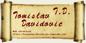 Tomislav Davidović vizit kartica